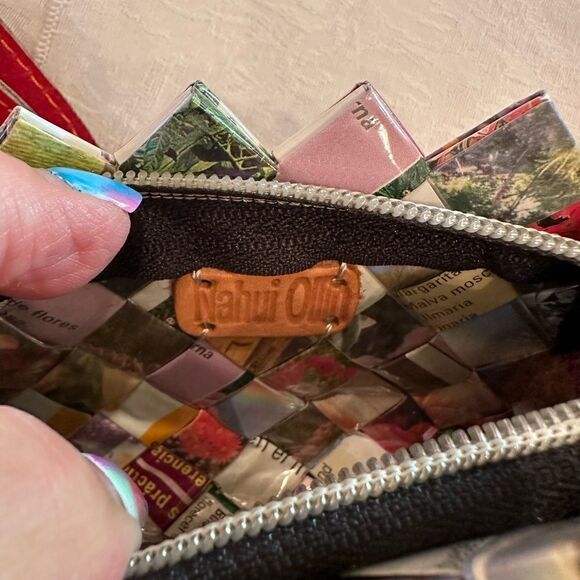 Nahui Ollin Candy Wrapper Multicolor Removable Strap Wristlet Wallet Keychain - Picture 14 of 14